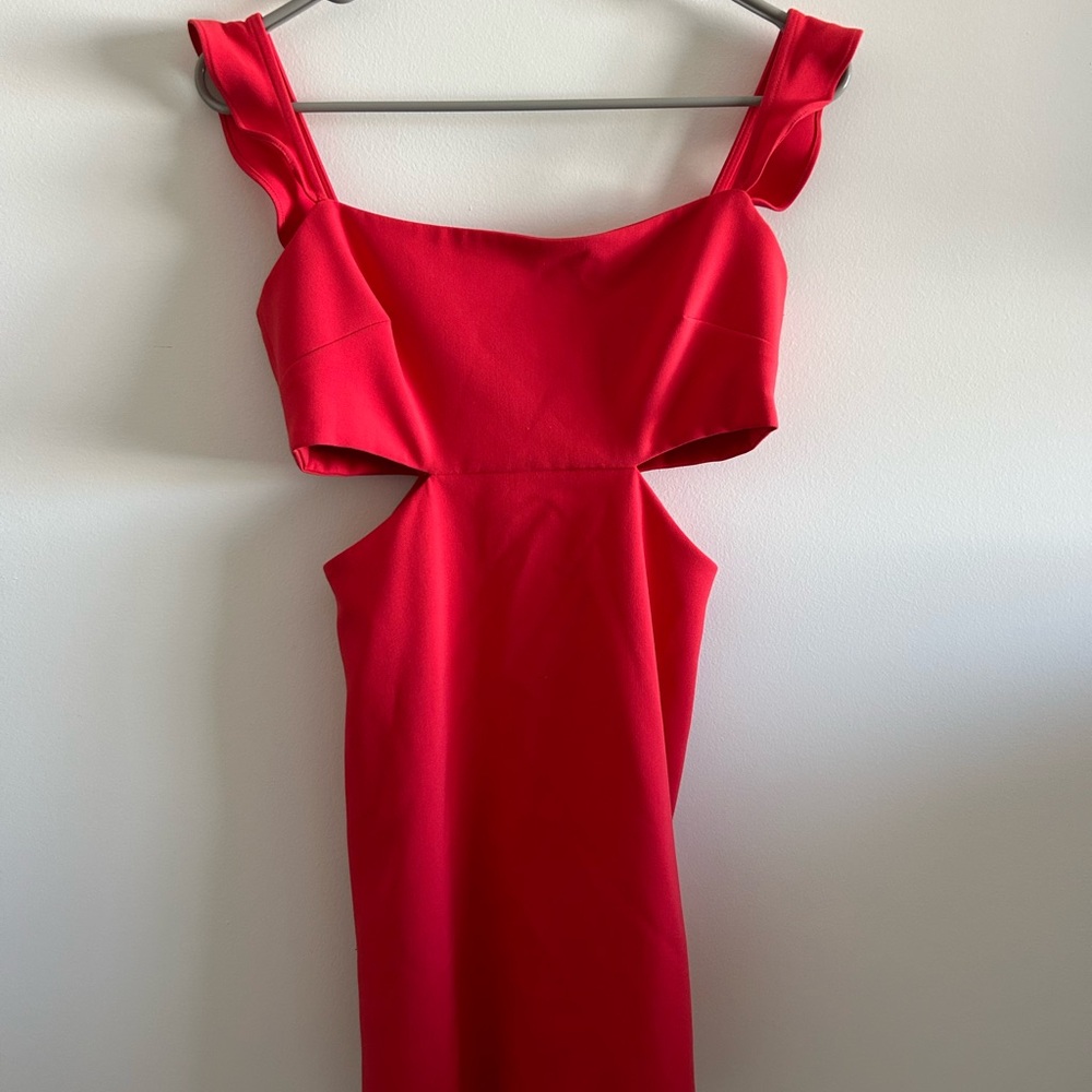LIKELY - Elegant Red Cutout Dress